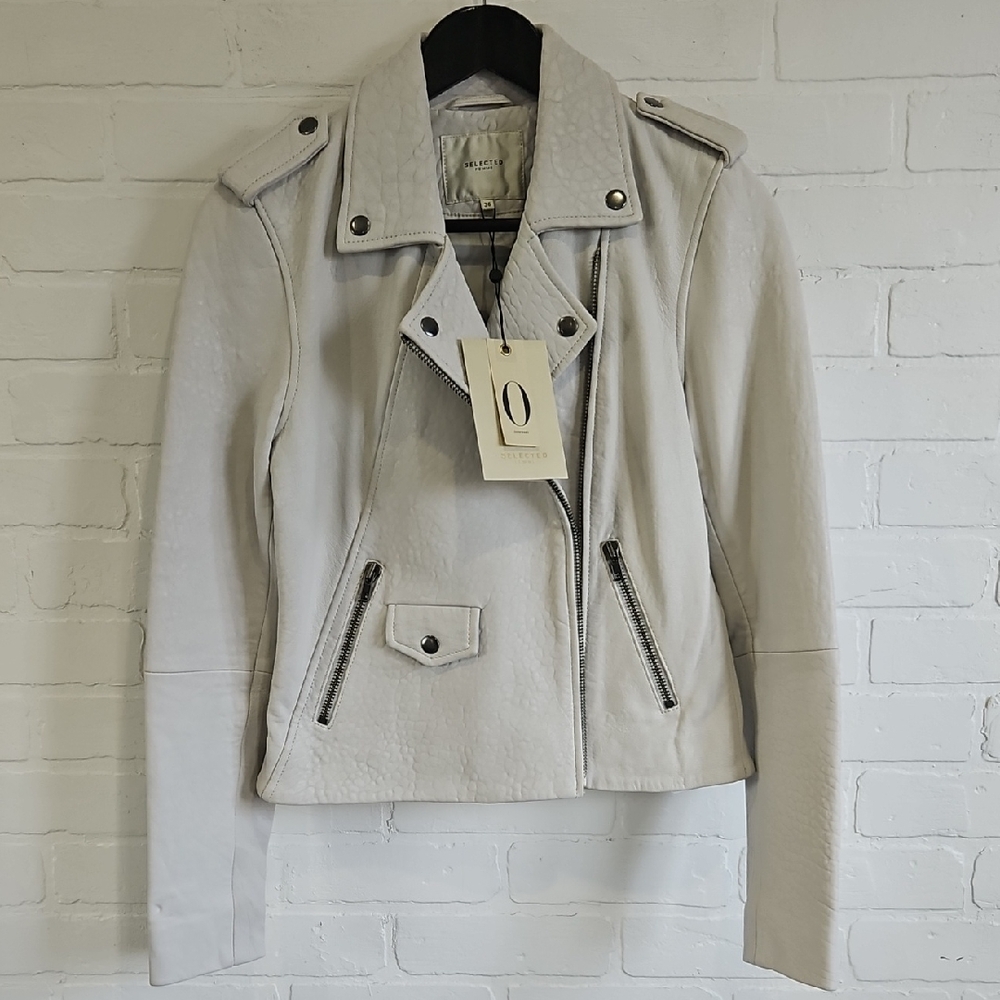 Selected Femme Lamb Leather Biker Jacket